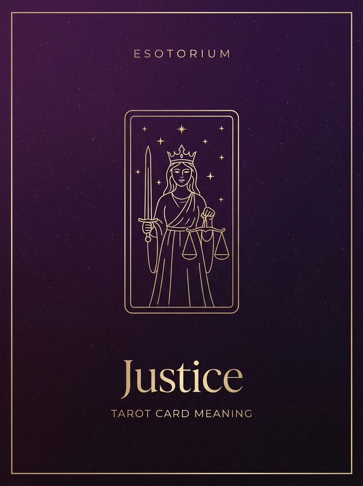 Gerechtigkeits-Tarotkarte: Bedeutung (Aufrecht & Umgekehrt)
