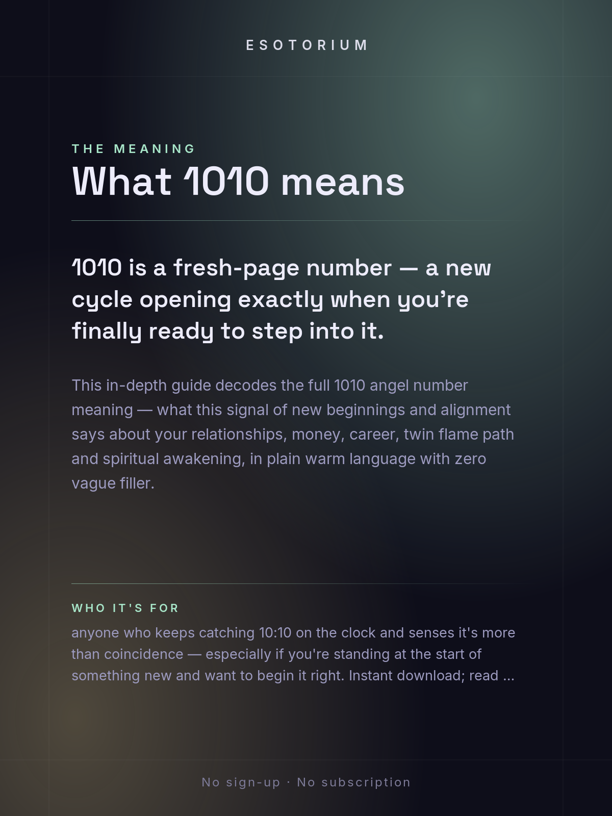 Angel Number 1010 — Meaning in Love, Money & Life — Who it's for