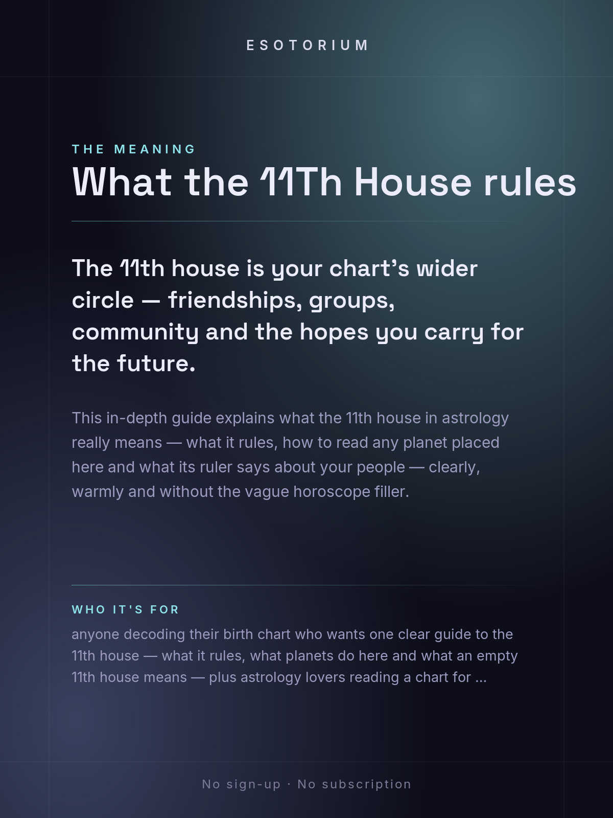 The 11th House in Astrology — Friends & Community — What it means