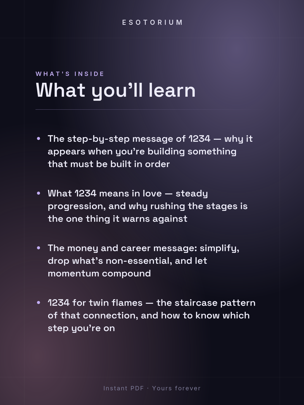 Angel Number 1234 — Meaning in Love, Money & Life — What's inside