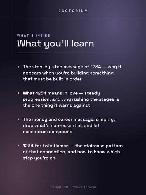 Angel Number 1234 — Meaning in Love, Money & Life — What's inside