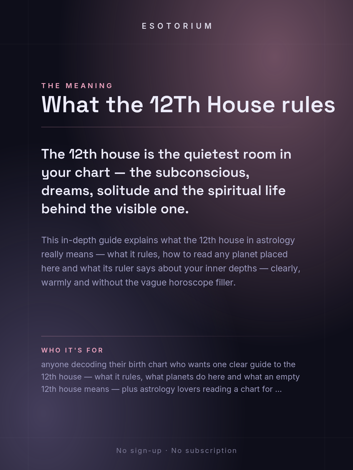 The 12th House in Astrology — Subconscious & Spirituality — What it means
