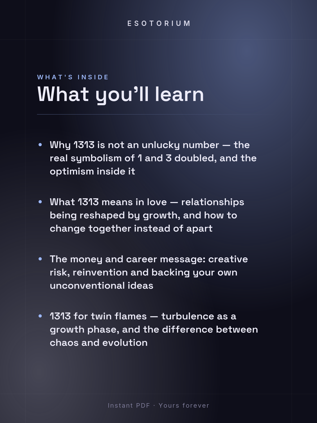 Angel Number 1313 — Meaning in Love, Money & Life — What's inside