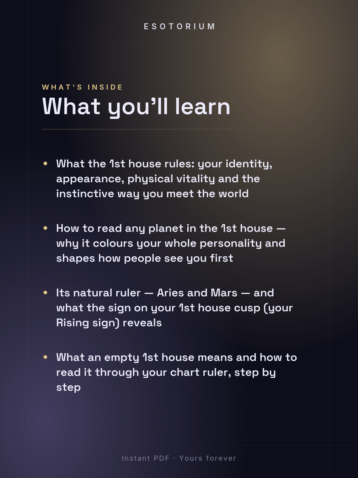 The 1st House in Astrology — Self & Identity — What's inside