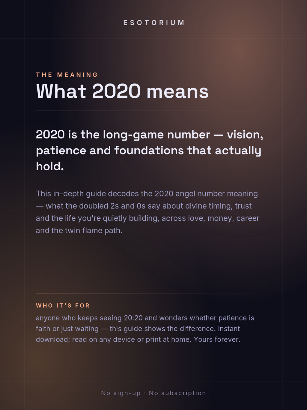 Angel Number 2020 — Meaning in Love, Money & Life — Who it's for