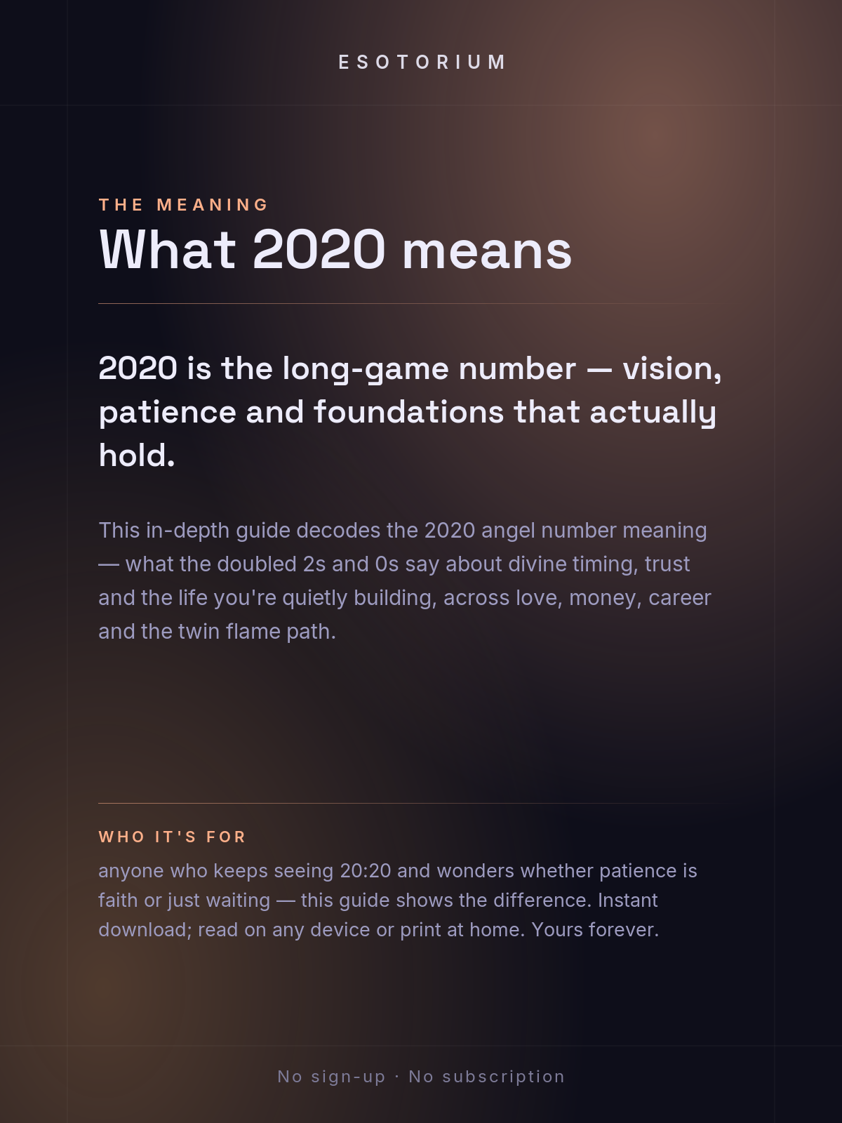 Angel Number 2020 — Meaning in Love, Money & Life — Who it's for