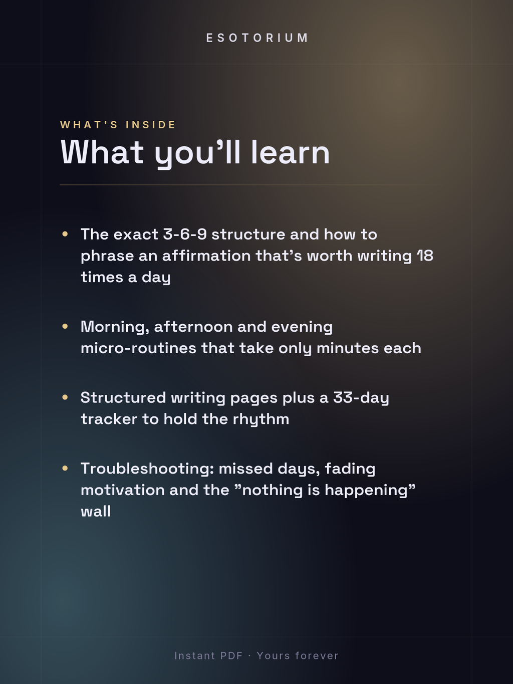 The 369 Manifestation Method — Full Workbook — what you'll learn