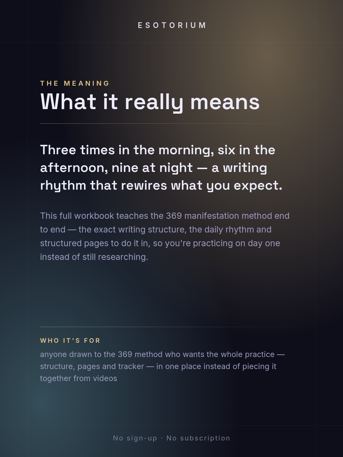The 369 Manifestation Method — Full Workbook — what it means