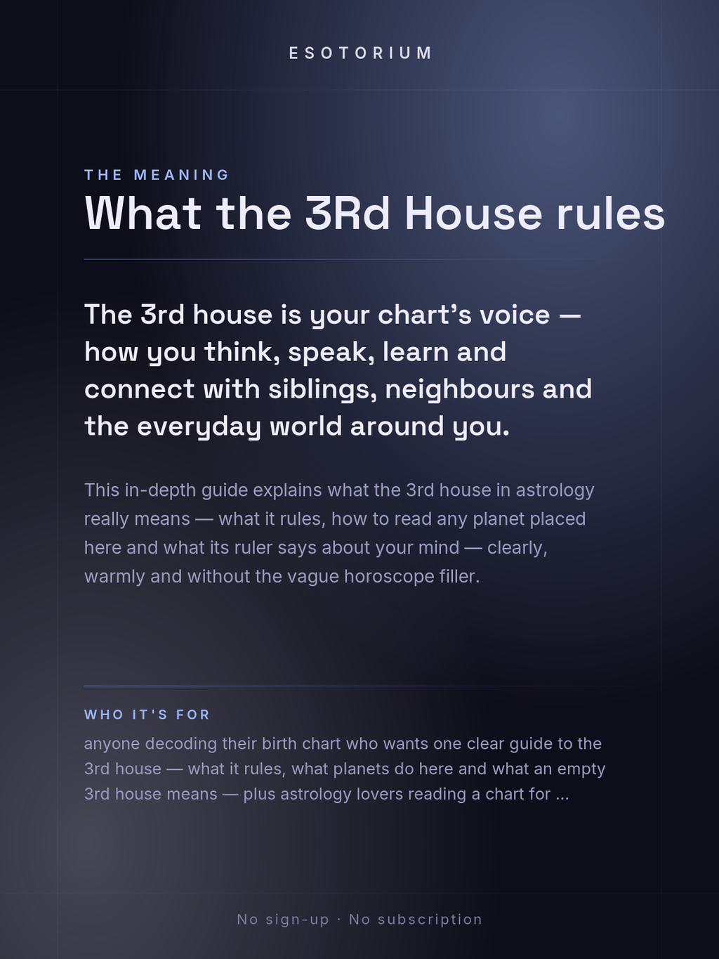 The 3rd House in Astrology — Communication & Siblings — What it means