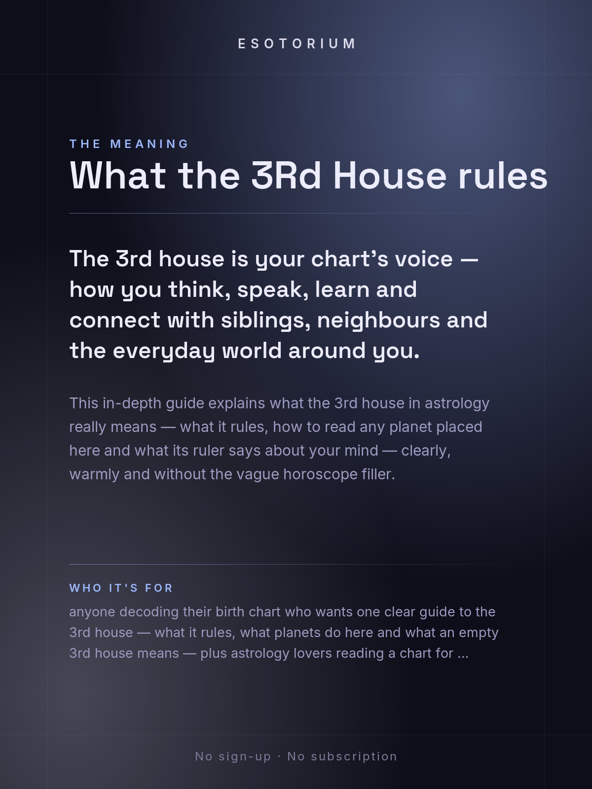 The 3rd House in Astrology — Communication & Siblings — What it means