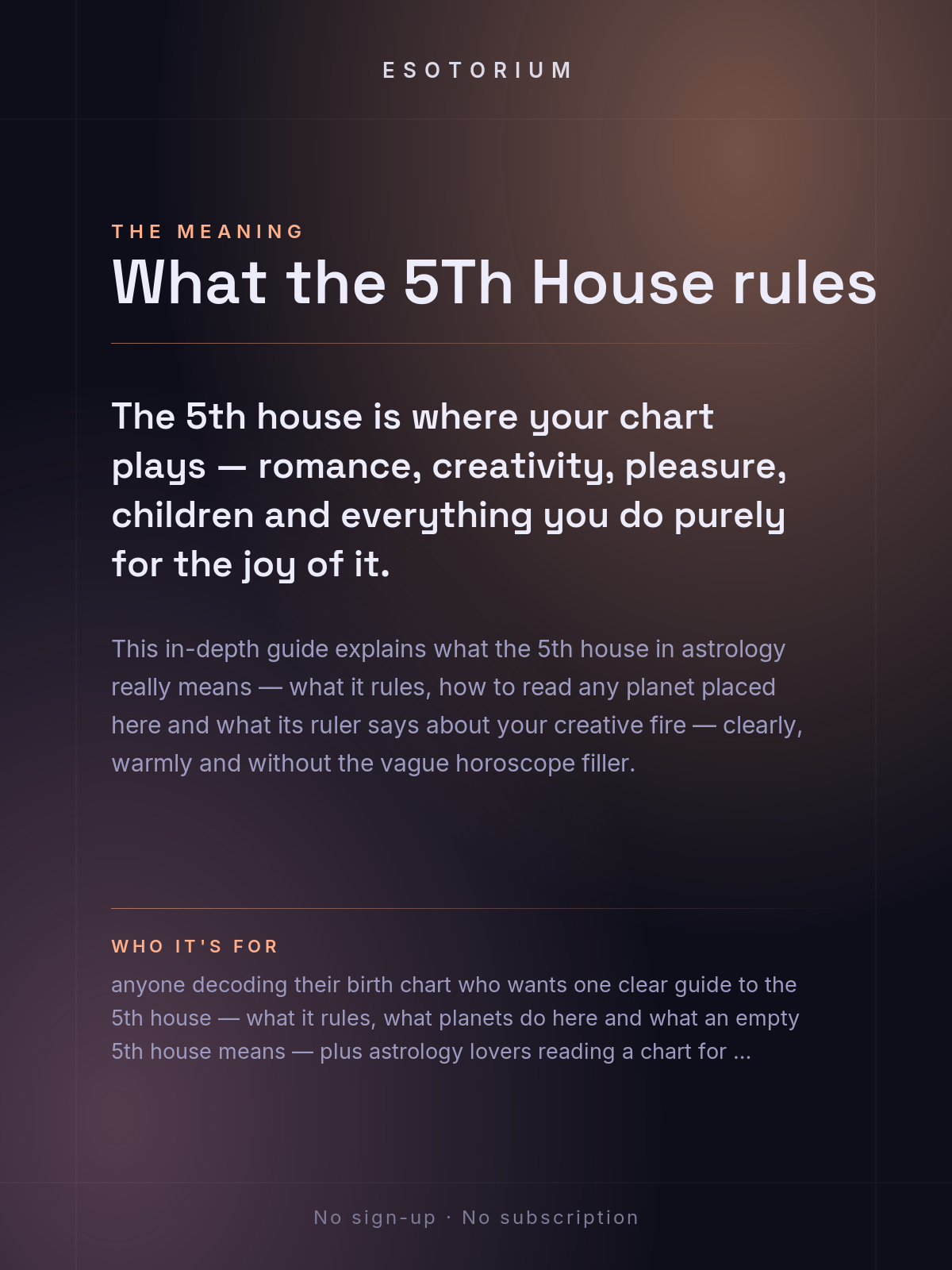 The 5th House in Astrology — Romance & Creativity — What it means