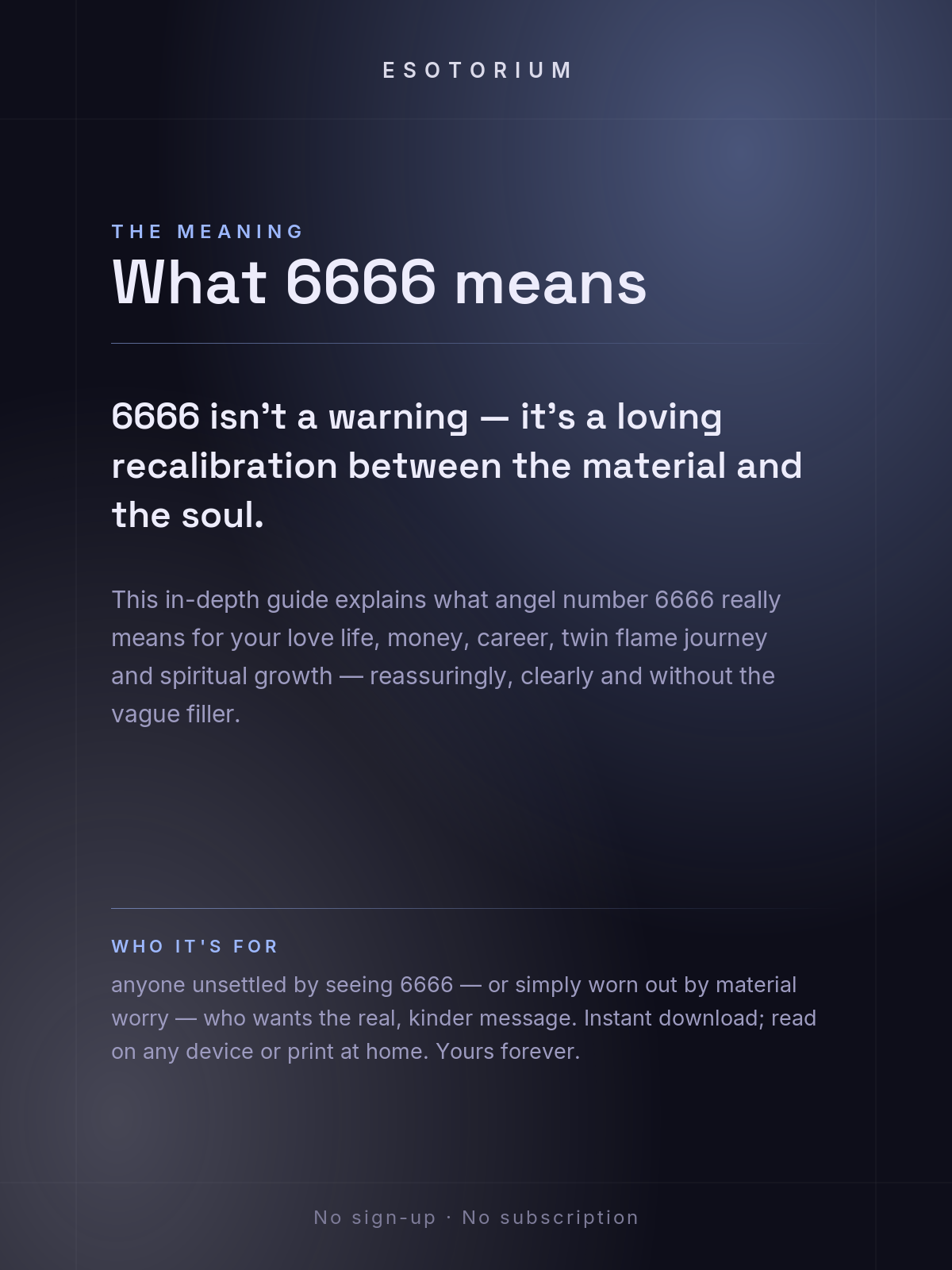 Angel Number 6666 — Meaning in Love, Money & Life — Who it's for