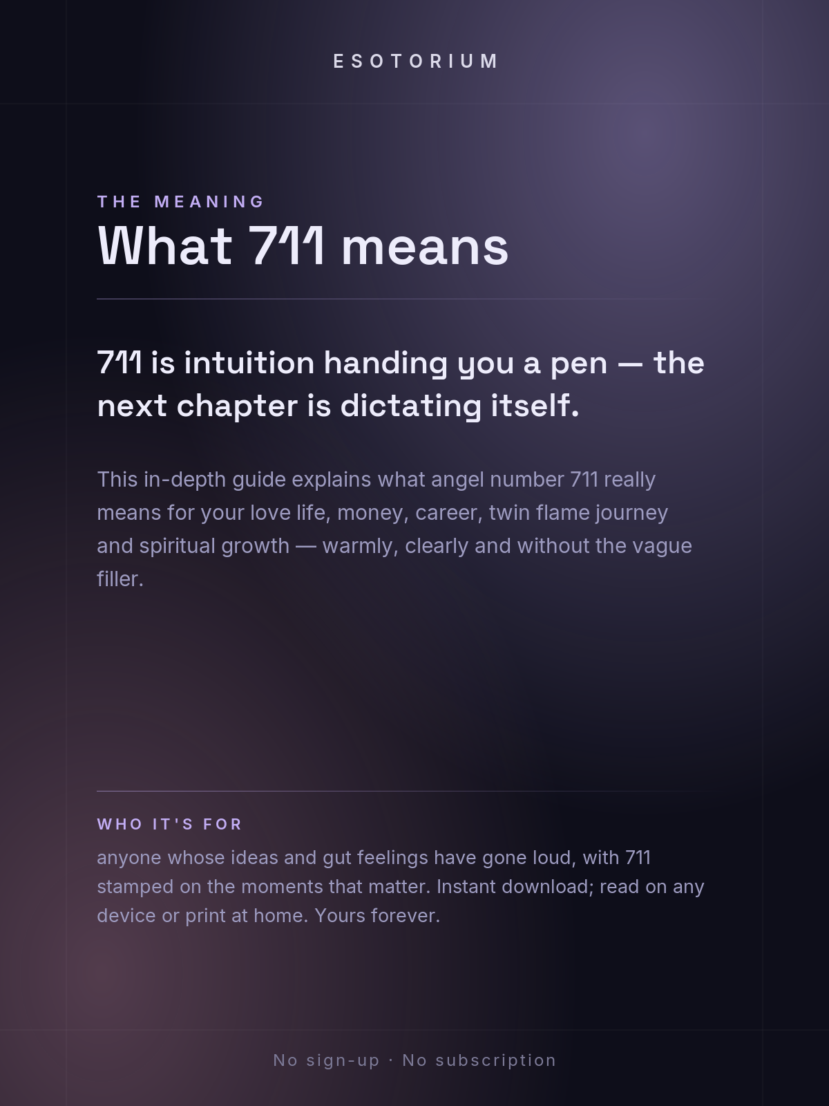 Angel Number 711 — Meaning in Love, Money & Life — Who it's for