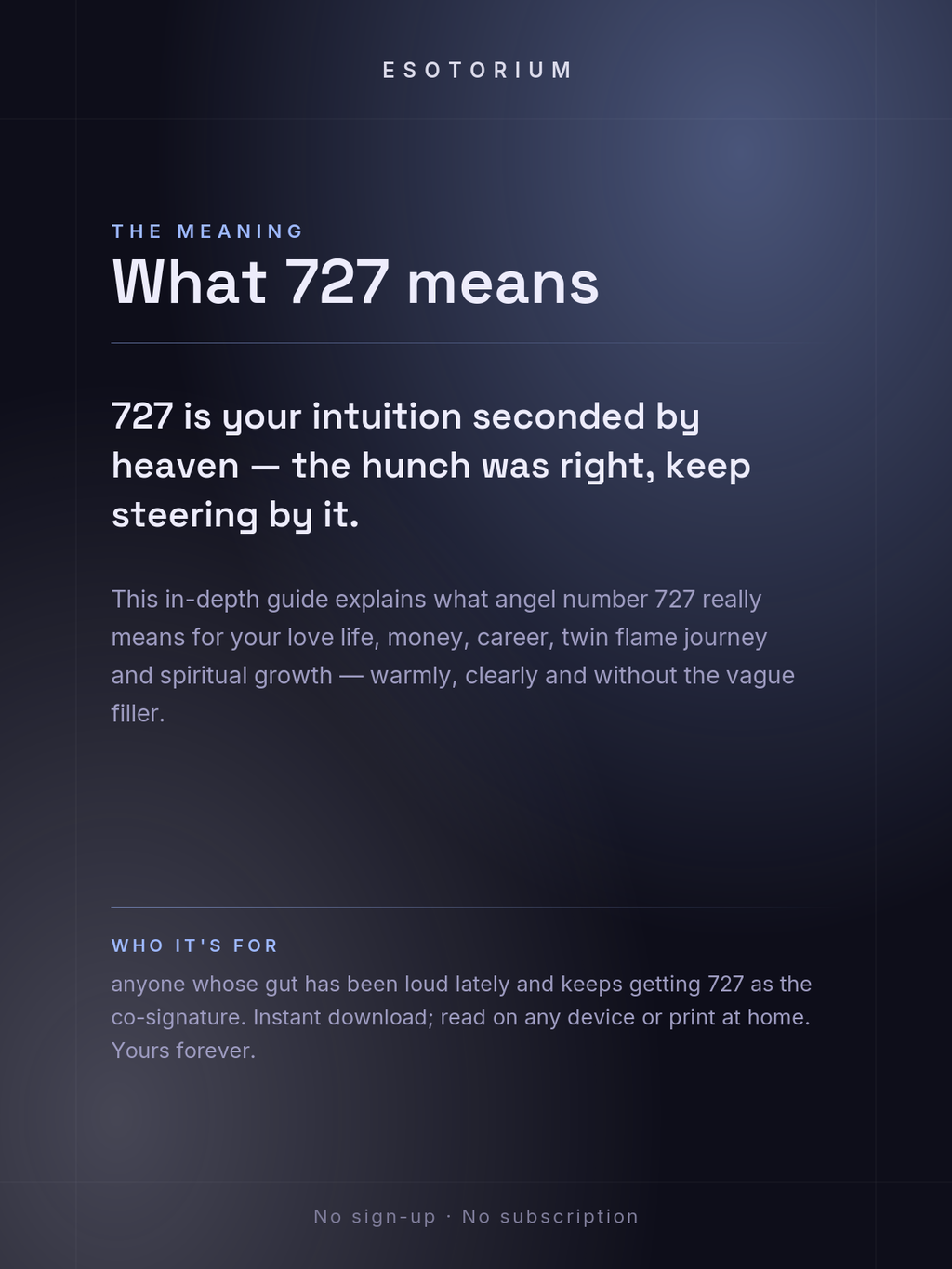 Angel Number 727 — Meaning in Love, Money & Life — Who it's for