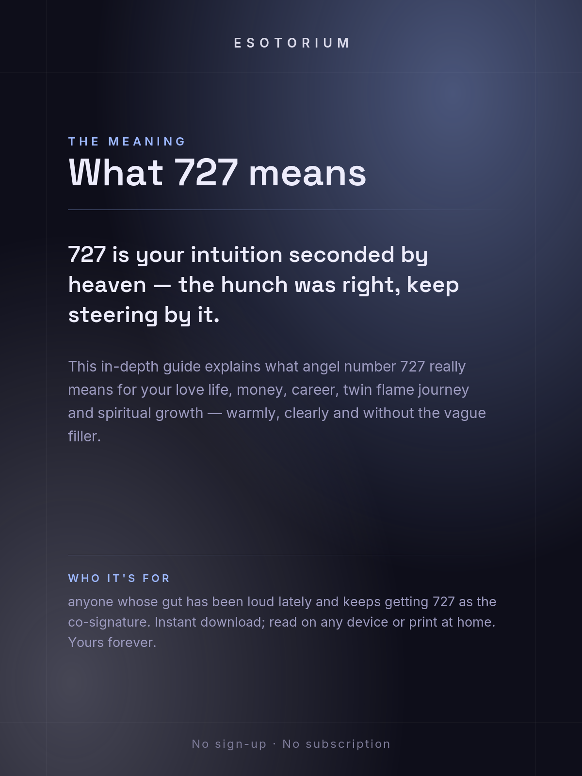 Angel Number 727 — Meaning in Love, Money & Life — Who it's for