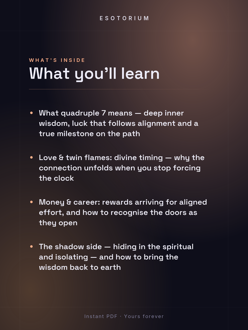 Angel Number 7777 — Meaning in Love, Money & Life — What's inside