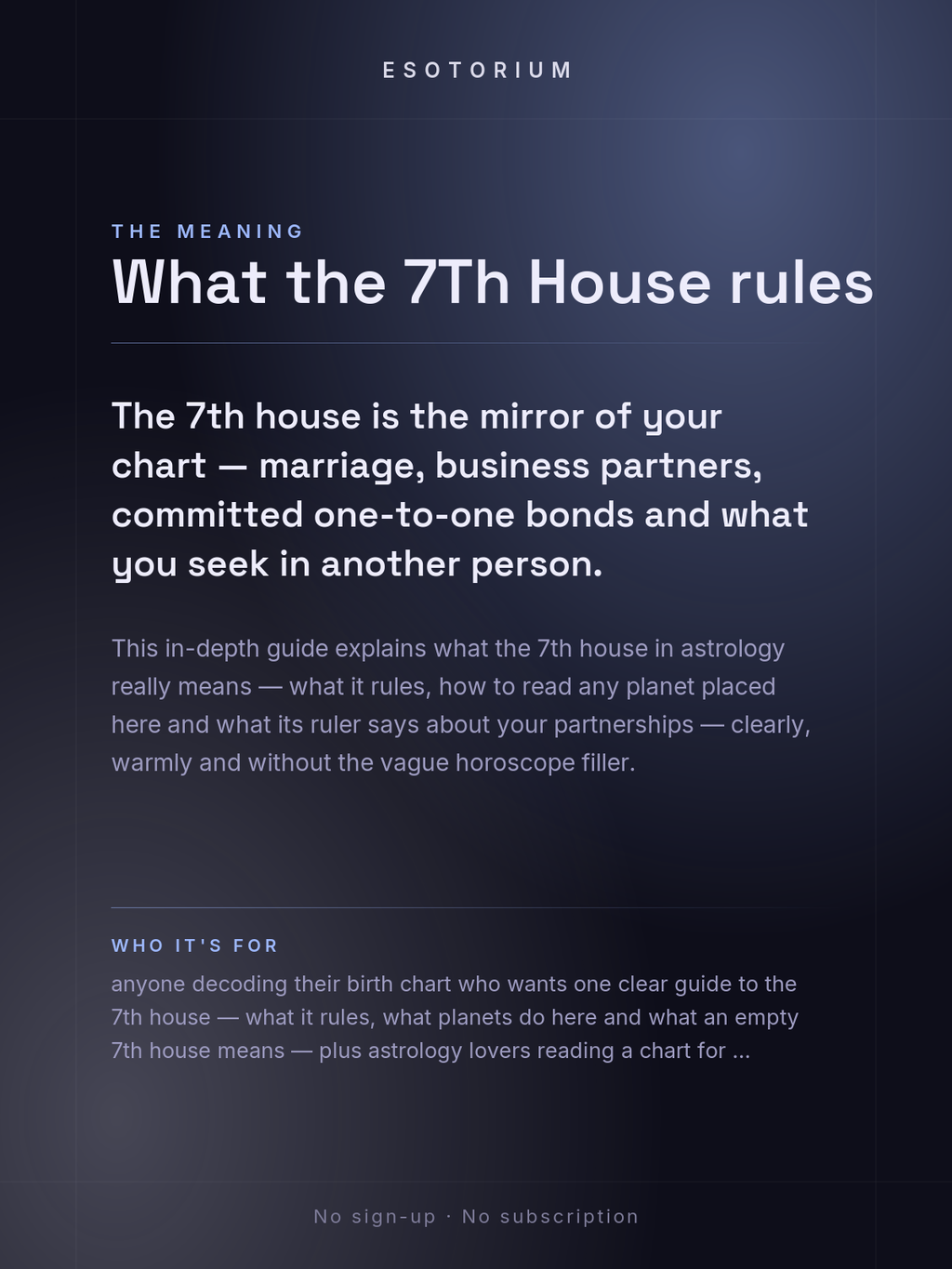 The 7th House in Astrology — Partnership & Marriage — What it means