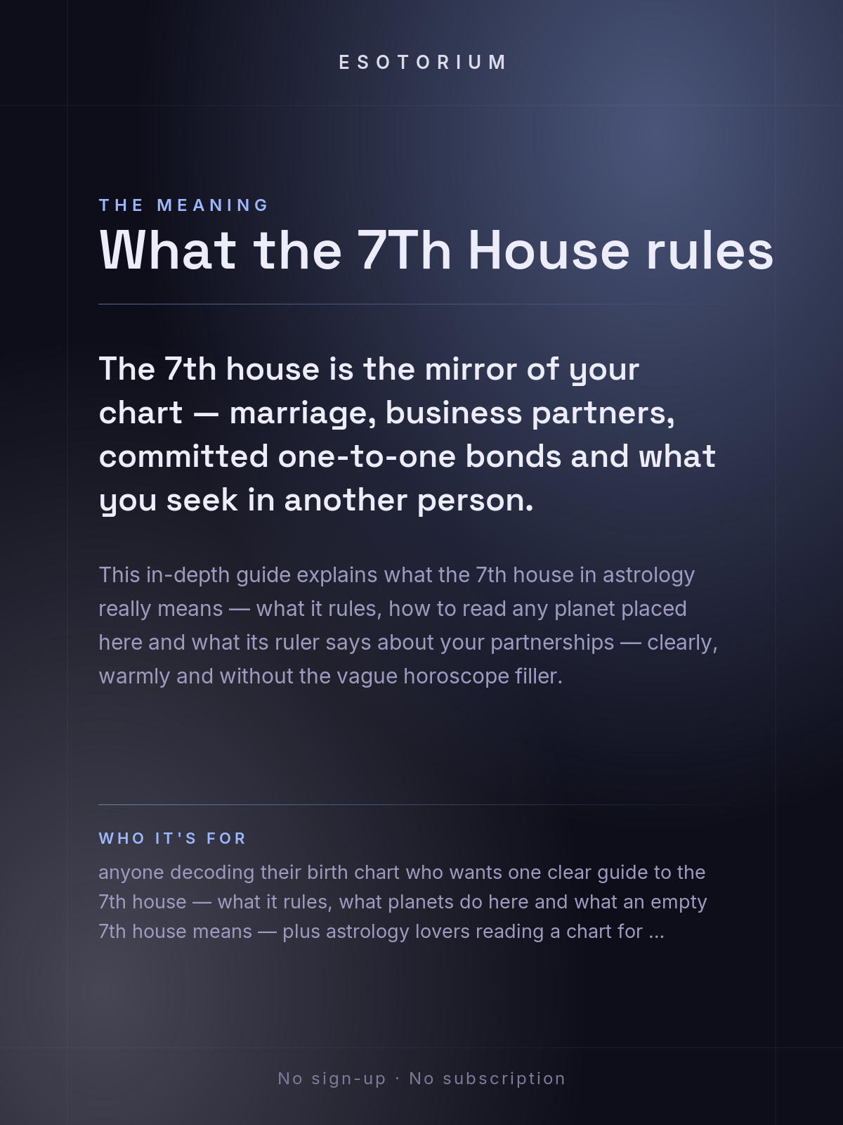 The 7th House in Astrology — Partnership & Marriage — What it means
