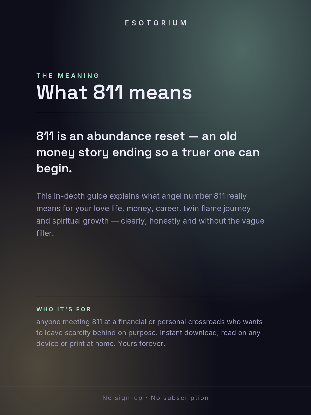 Angel Number 811 — Meaning in Love, Money & Life — Who it's for