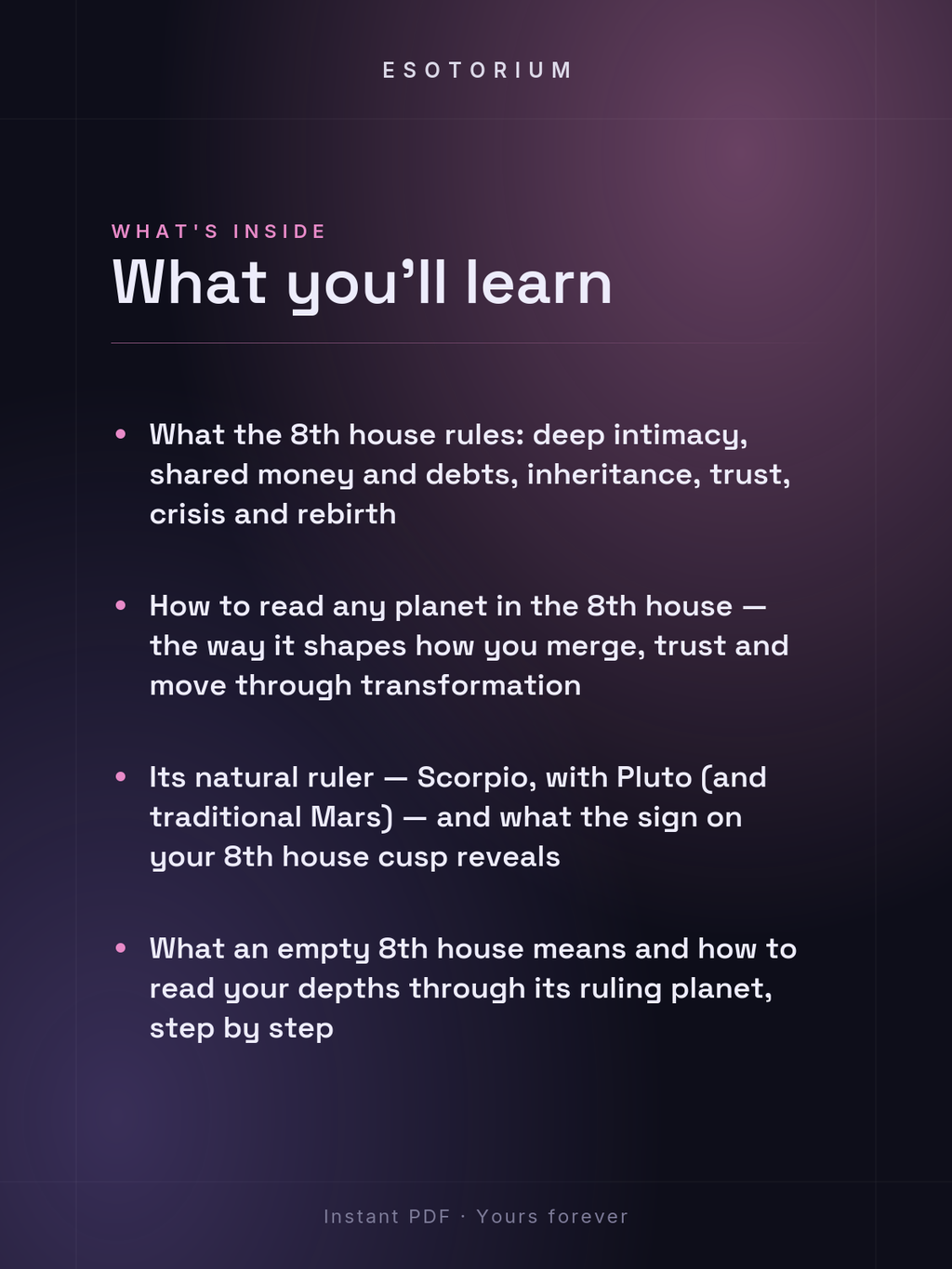 The 8th House in Astrology — Intimacy & Transformation — What's inside