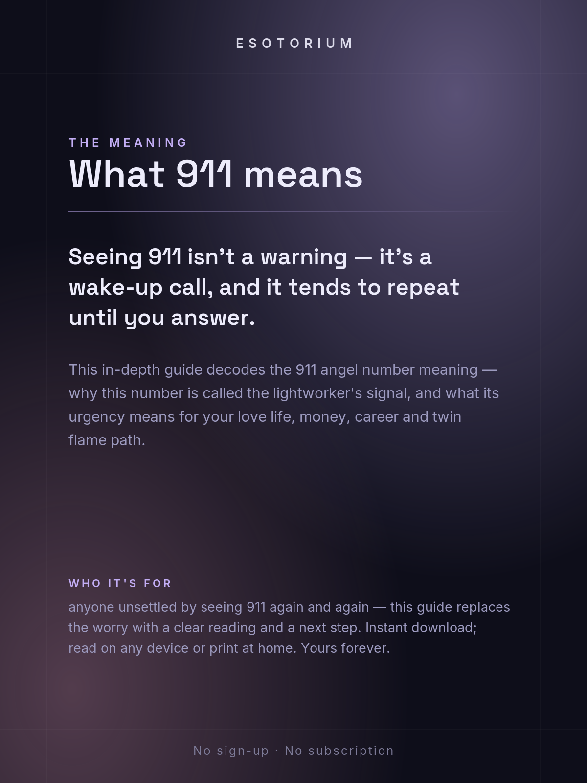 Angel Number 911 — Meaning in Love, Money & Life — Who it's for