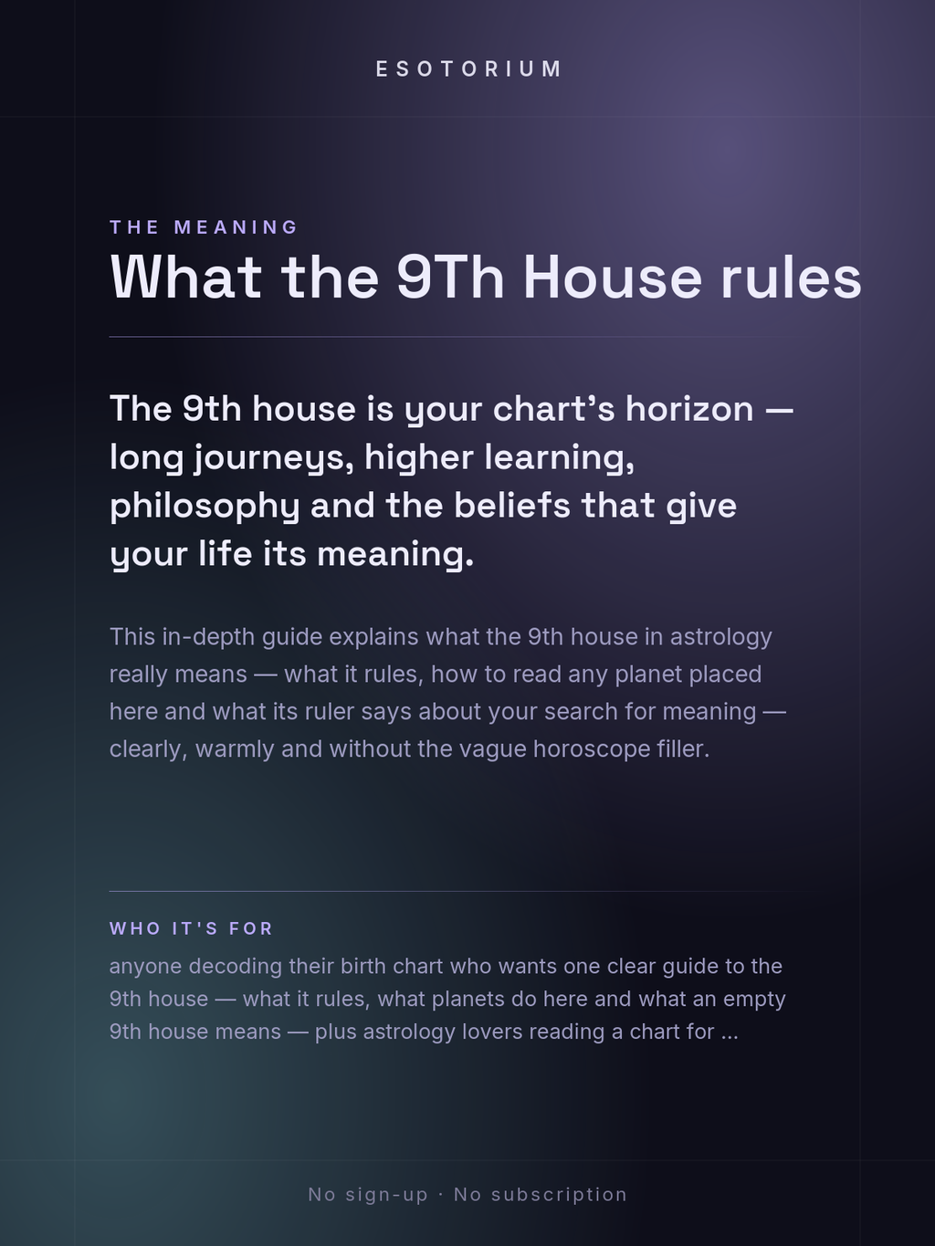 The 9th House in Astrology — Travel & Beliefs — What it means