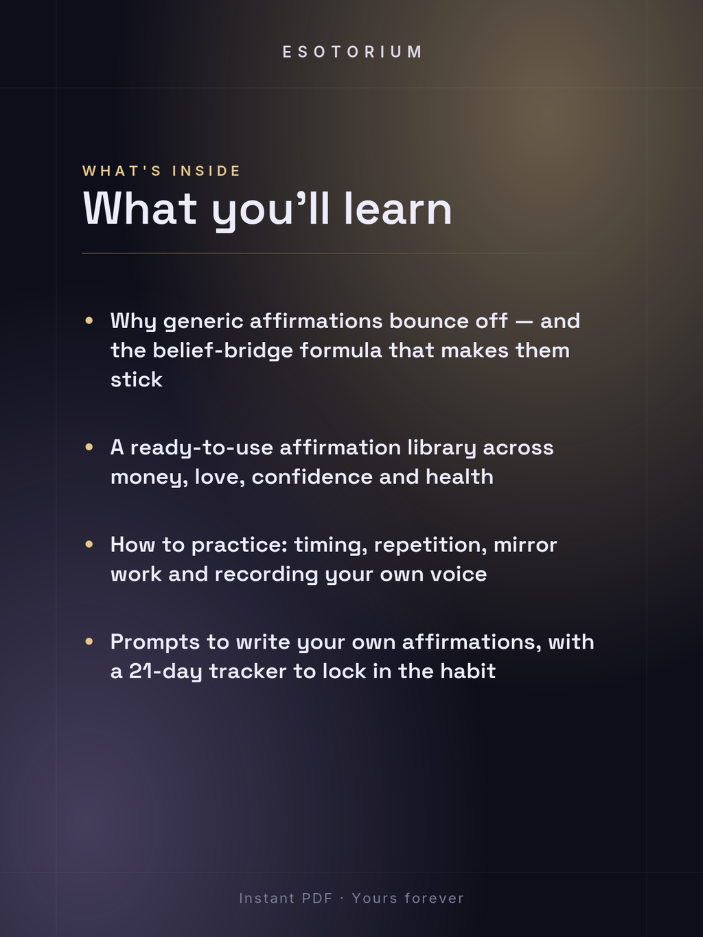 Affirmations That Actually Work — Library & Method — what you'll learn
