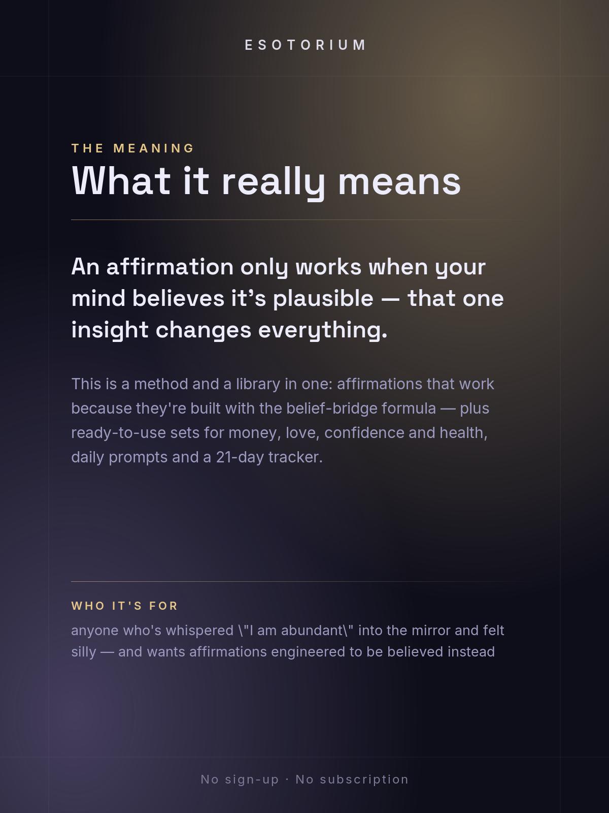 Affirmations That Actually Work — Library & Method — what it means