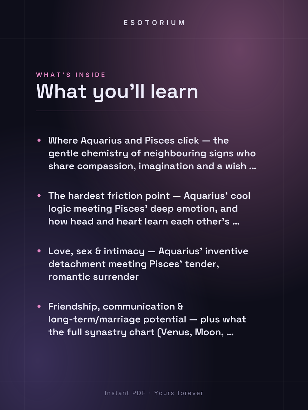Aquarius and Pisces Compatibility — Love, Sex & Friendship — What's inside