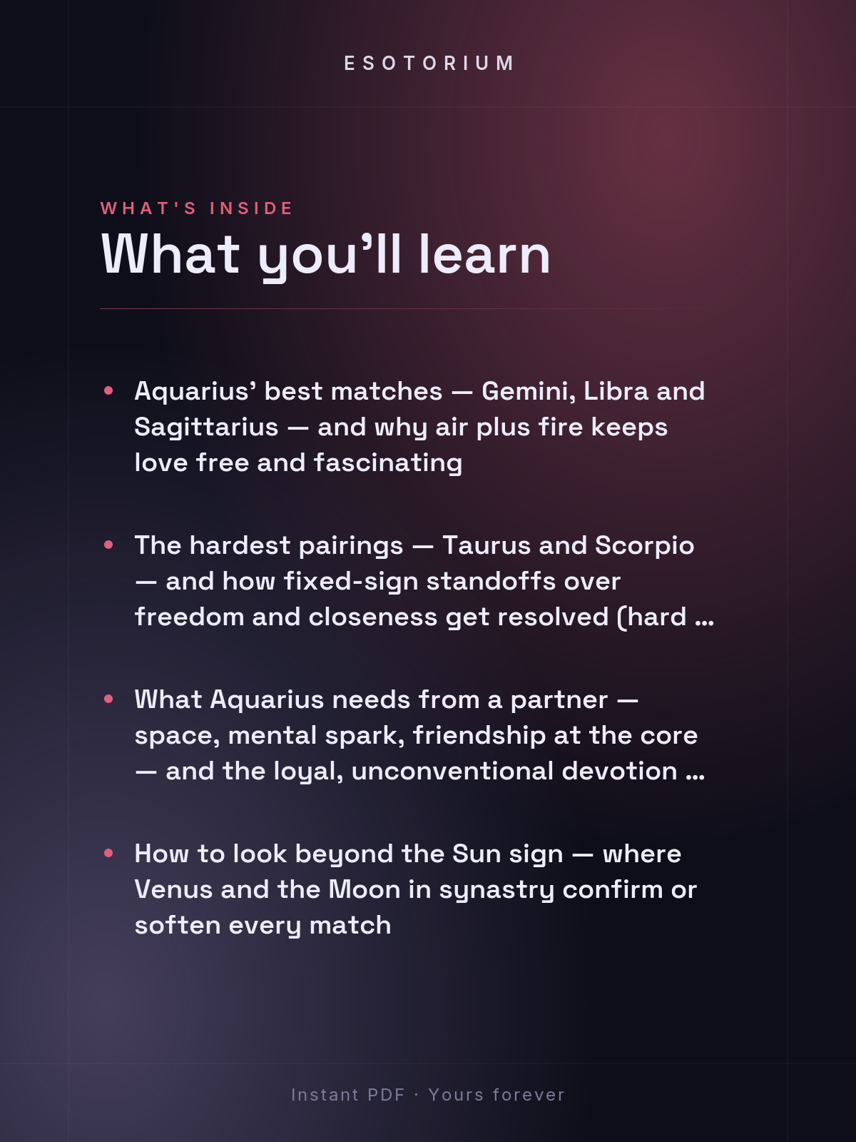 Aquarius Compatibility — Best & Worst Matches — What's inside