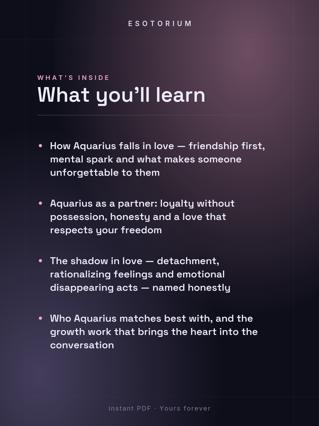 Aquarius in Love & Relationships — what you'll learn