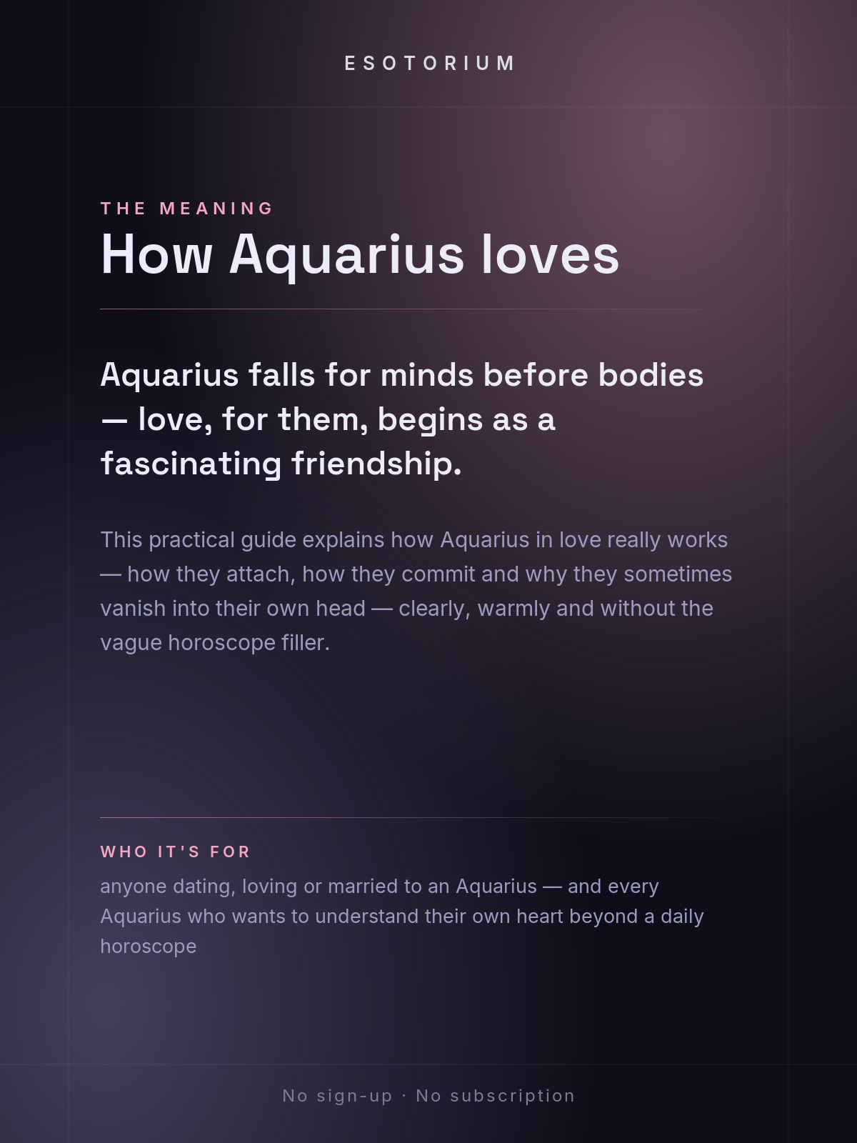 Aquarius in Love & Relationships — what it means