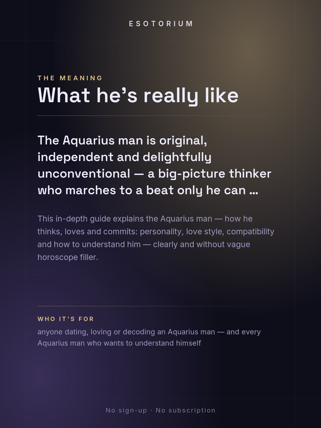 The Aquarius Man — Personality, Love & Compatibility — what it means