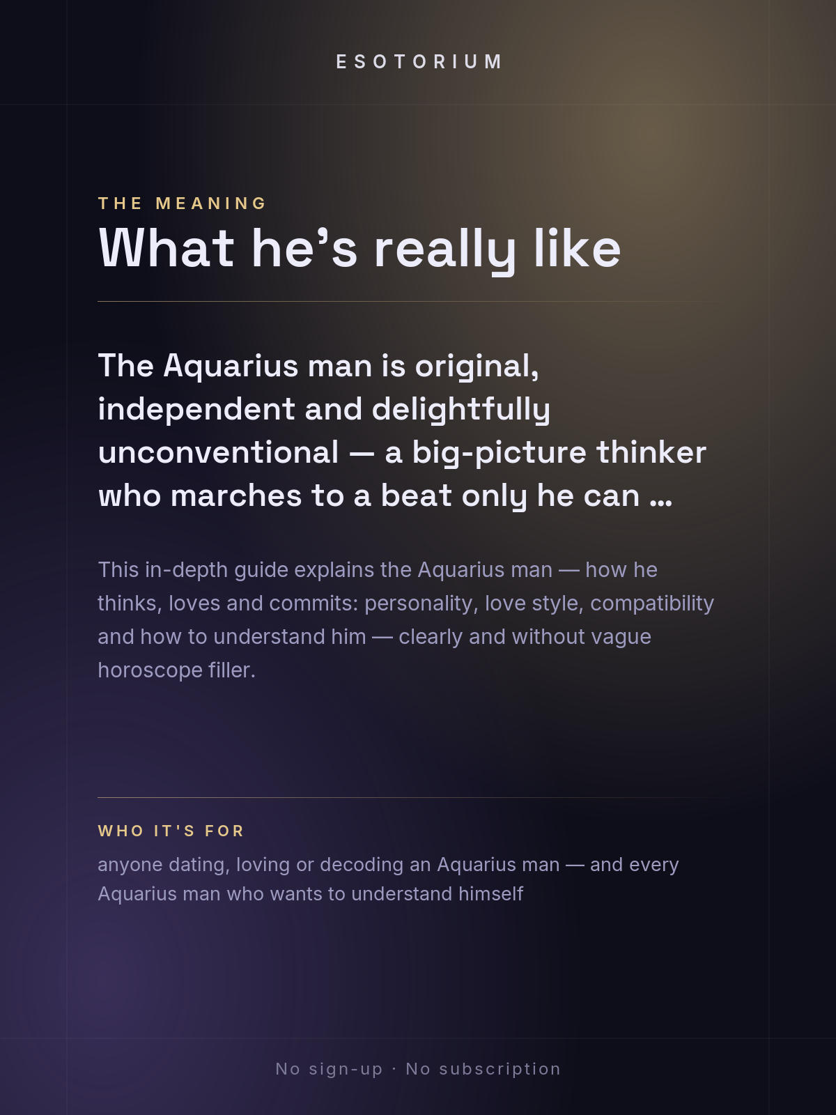 The Aquarius Man — Personality, Love & Compatibility — what it means