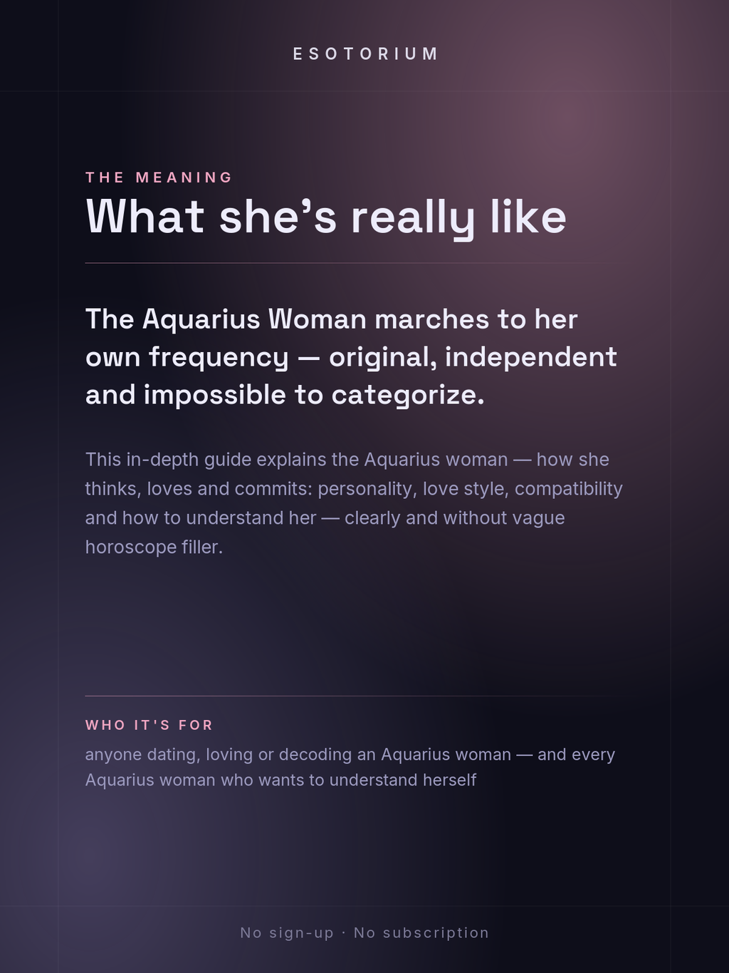 The Aquarius Woman — Personality, Love & Compatibility — what it means