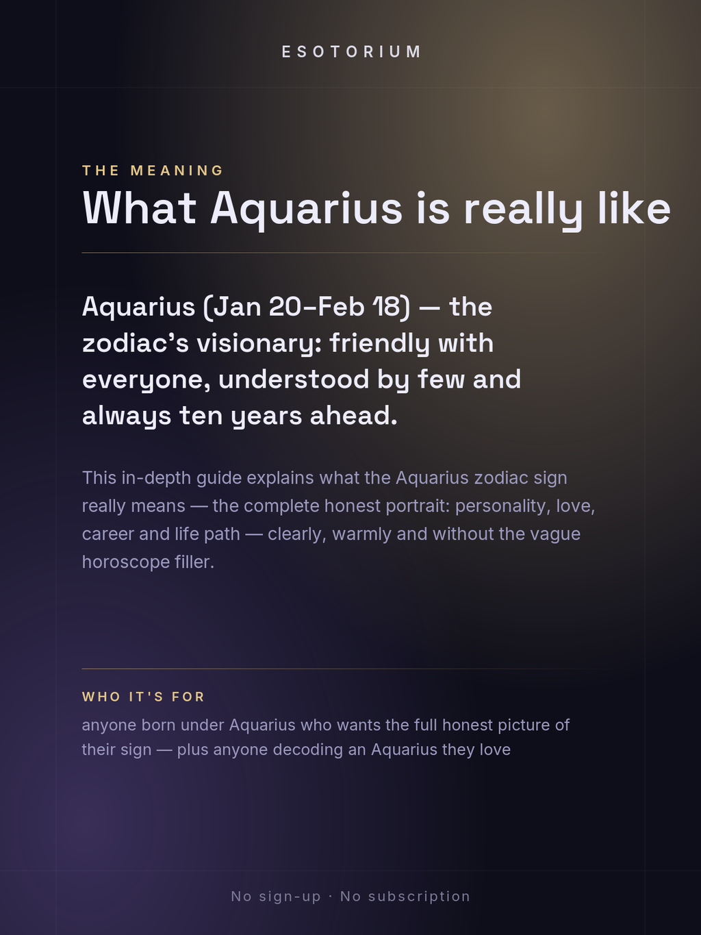 Aquarius Zodiac Sign — Complete Personality Guide — what it means