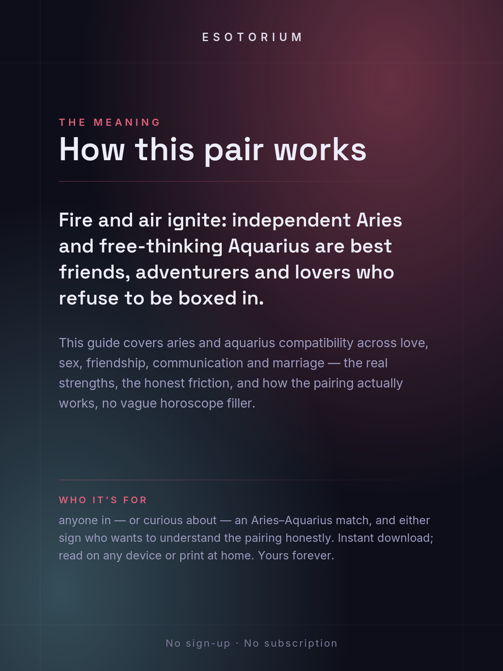 Aries and Aquarius Compatibility — Love, Sex & Friendship — What it means