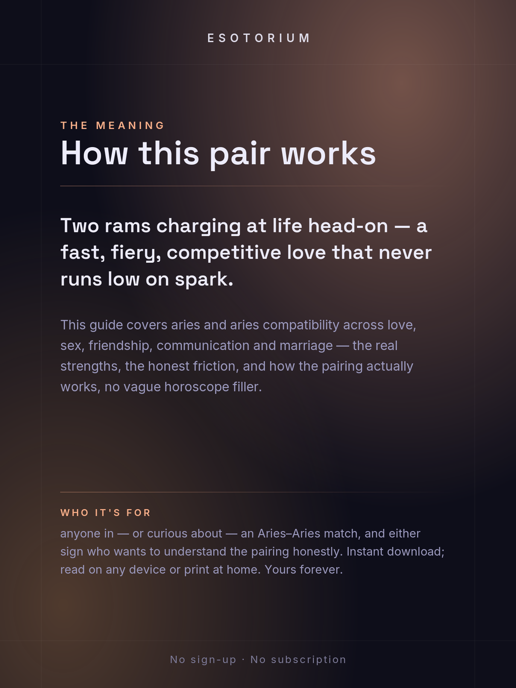 Aries and Aries Compatibility — Love, Sex & Friendship — What it means