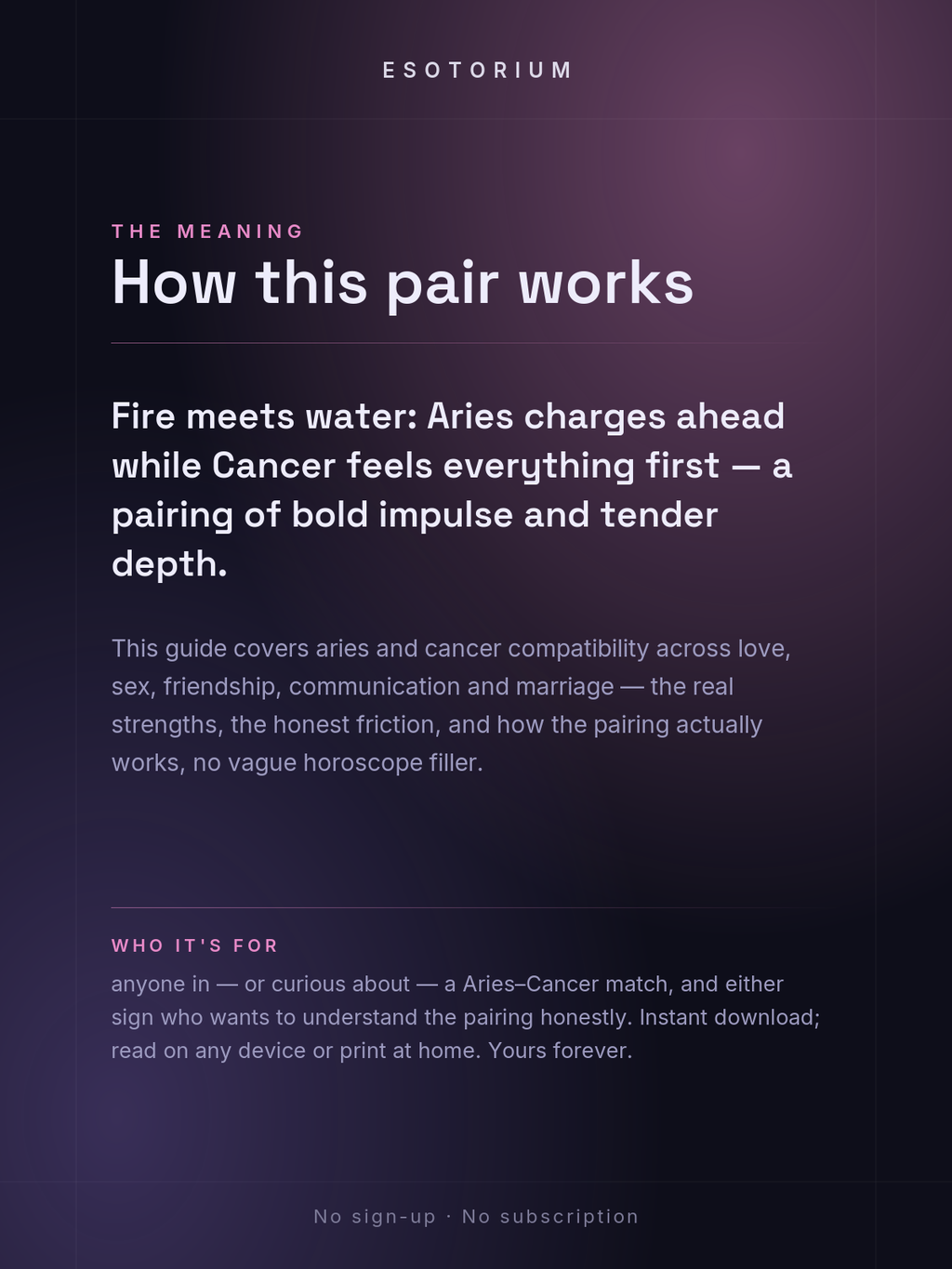 Aries and Cancer Compatibility — Love, Sex & Friendship — What it means