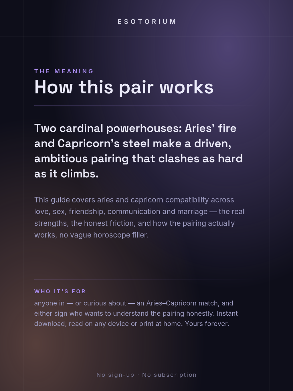 Aries and Capricorn Compatibility — Love, Sex & Friendship — What it means