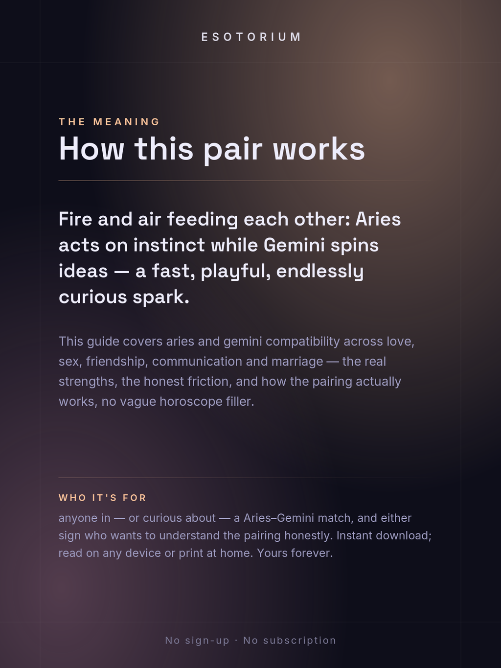 Aries and Gemini Compatibility — Love, Sex & Friendship — What it means
