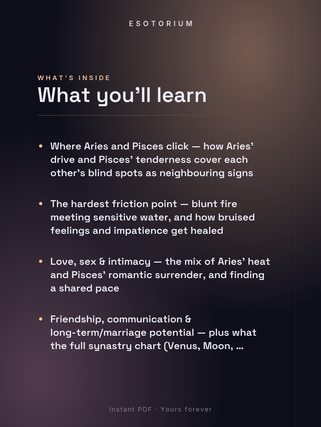 Aries and Pisces Compatibility — Love, Sex & Friendship — What's inside