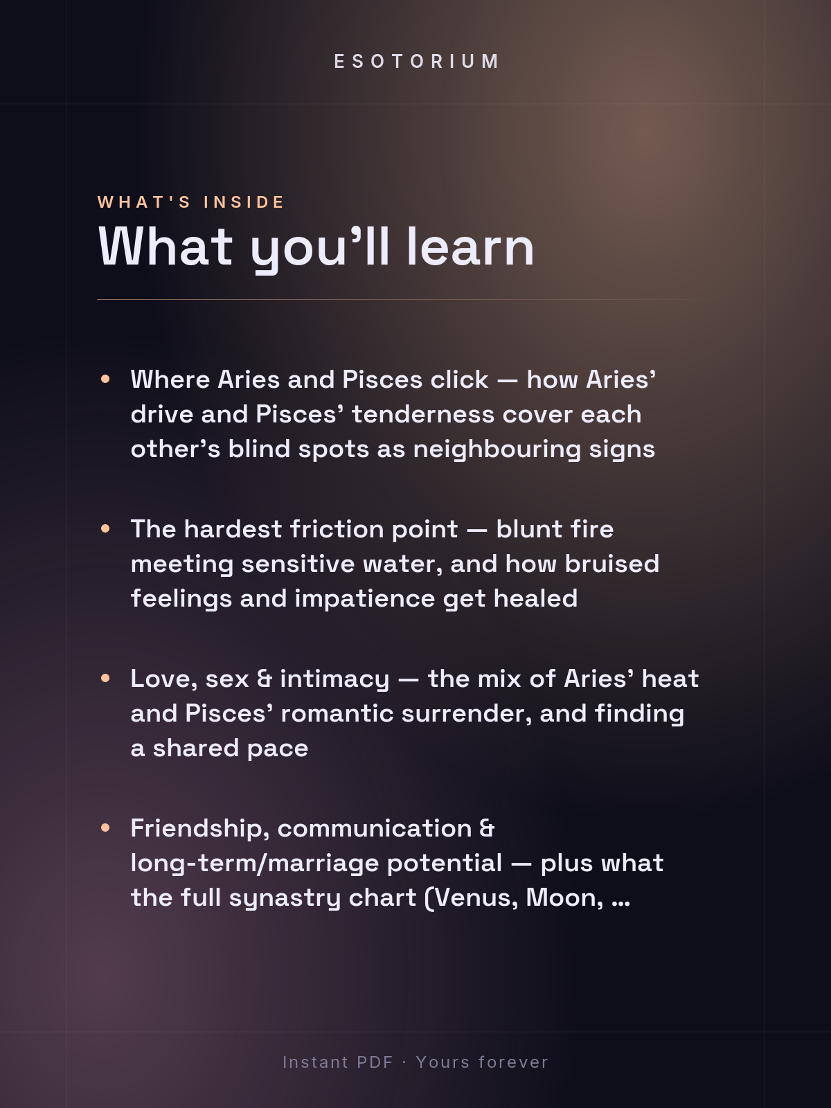 Aries and Pisces Compatibility — Love, Sex & Friendship — What's inside