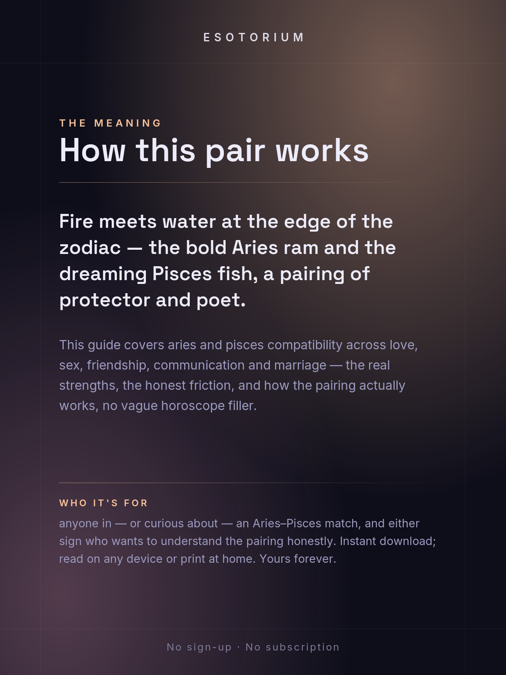 Aries and Pisces Compatibility — Love, Sex & Friendship — What it means