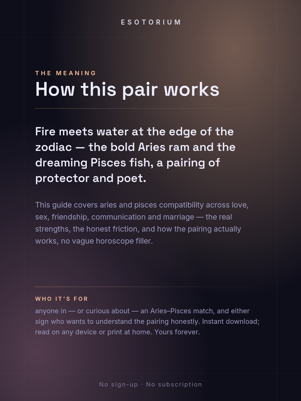 Aries and Pisces Compatibility — Love, Sex & Friendship — What it means