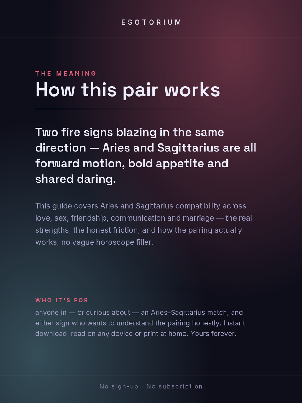 Aries and Sagittarius Compatibility — Love, Sex & Friendship — What it means