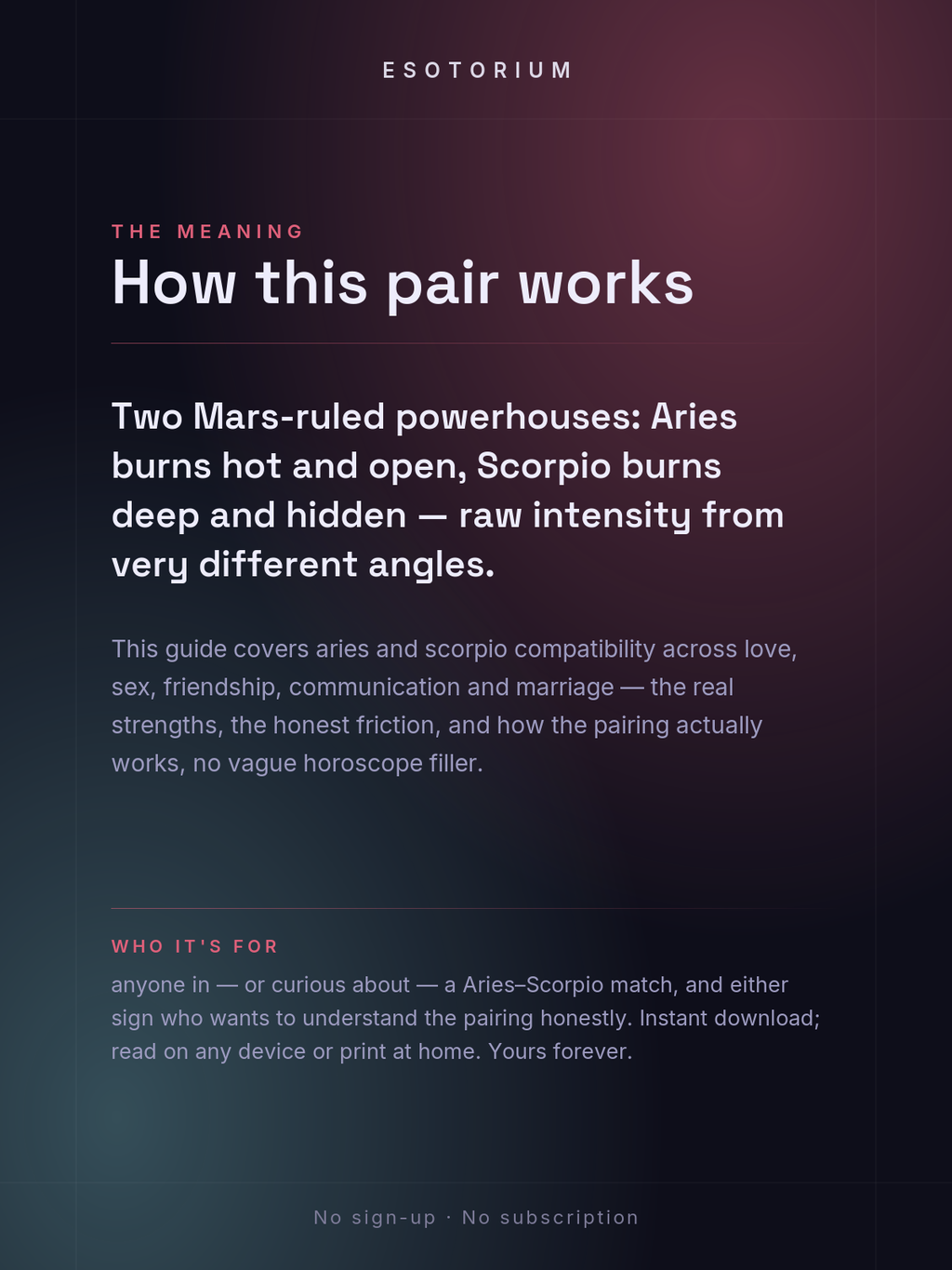 Aries and Scorpio Compatibility — Love, Sex & Friendship — What it means