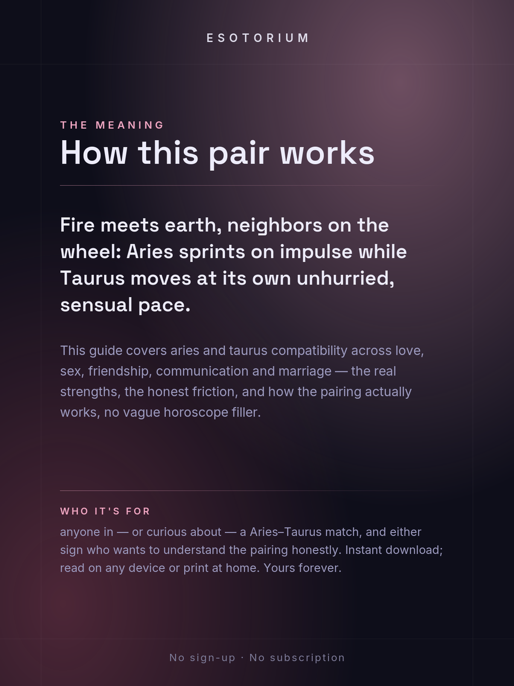 Aries and Taurus Compatibility — Love, Sex & Friendship — What it means