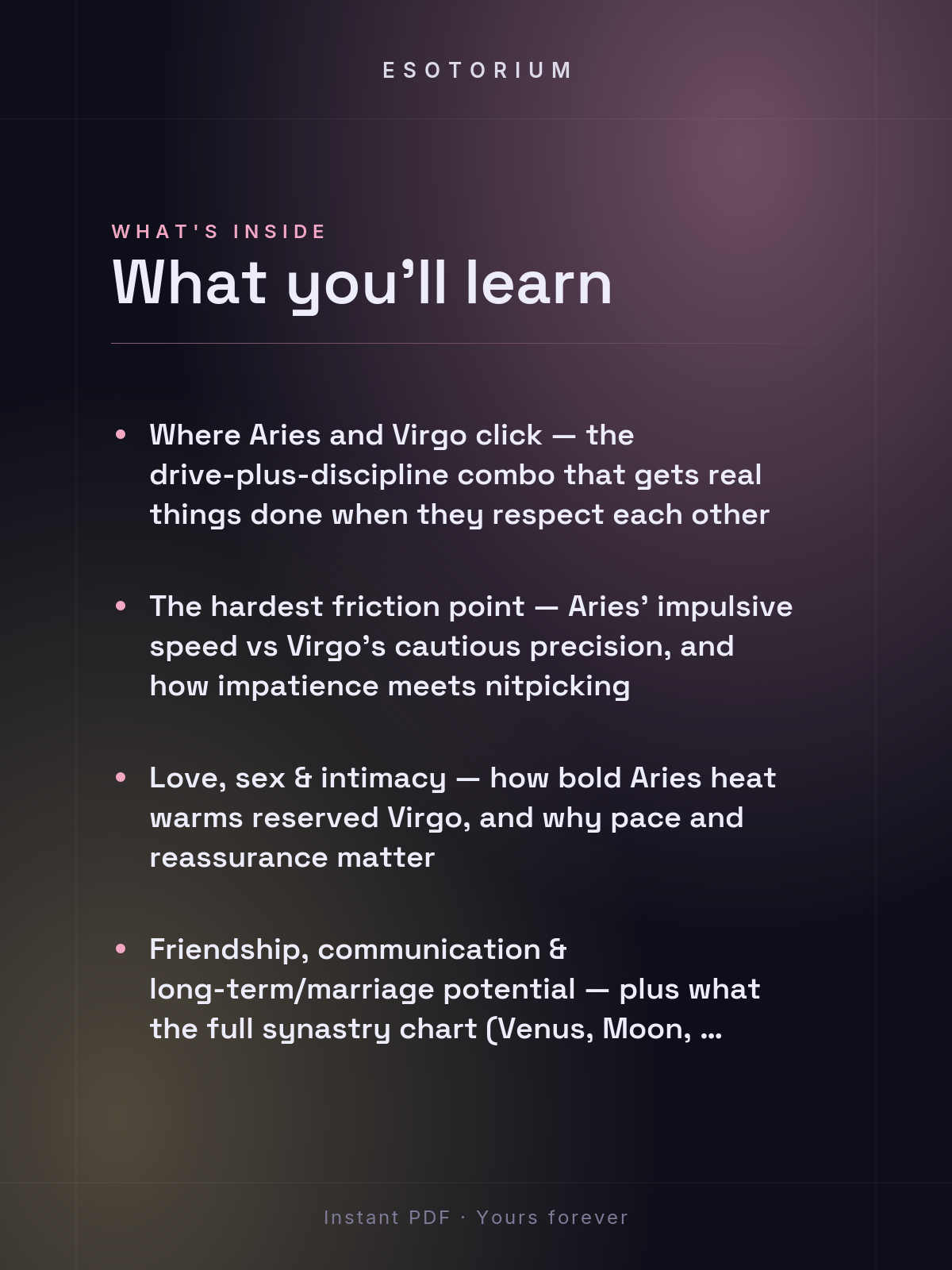 Aries and Virgo Compatibility — Love, Sex & Friendship — What's inside