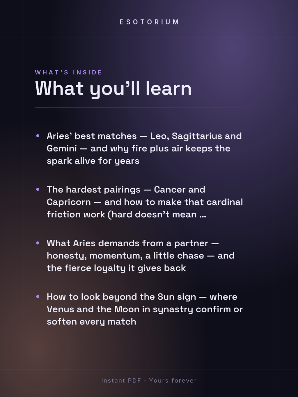 Aries Compatibility — Best & Worst Matches — What's inside